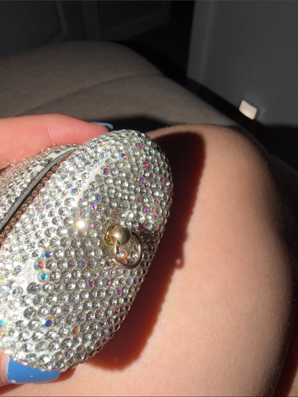 Target Silver Rhinestone Earbud/Card Holder Case